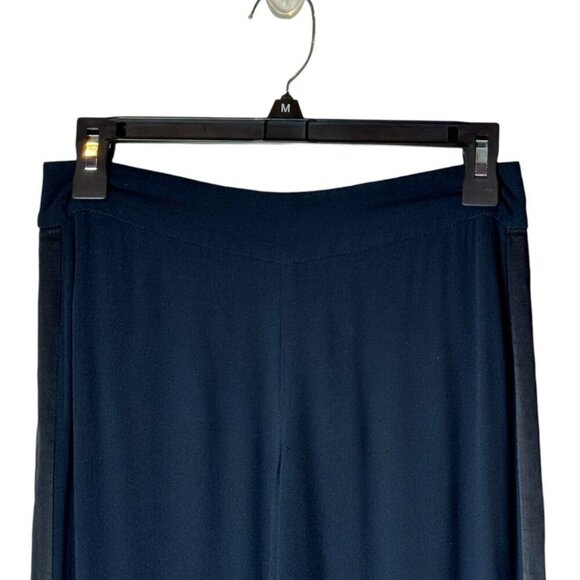 Free People Pants Womens 0 Black Rayon Satin Stripe Wide Leg High Rise - Picture 3 of 10